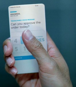 Qin replying via an integrated app to a quick question